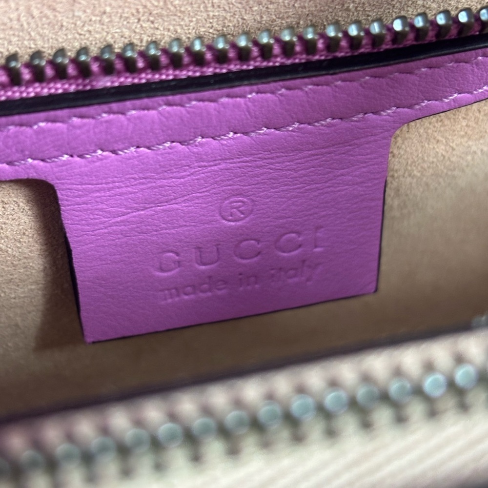 EUC GUCCI Small Pink GG Marmont Matelassé Satchel Tote - Picture 13 of 17